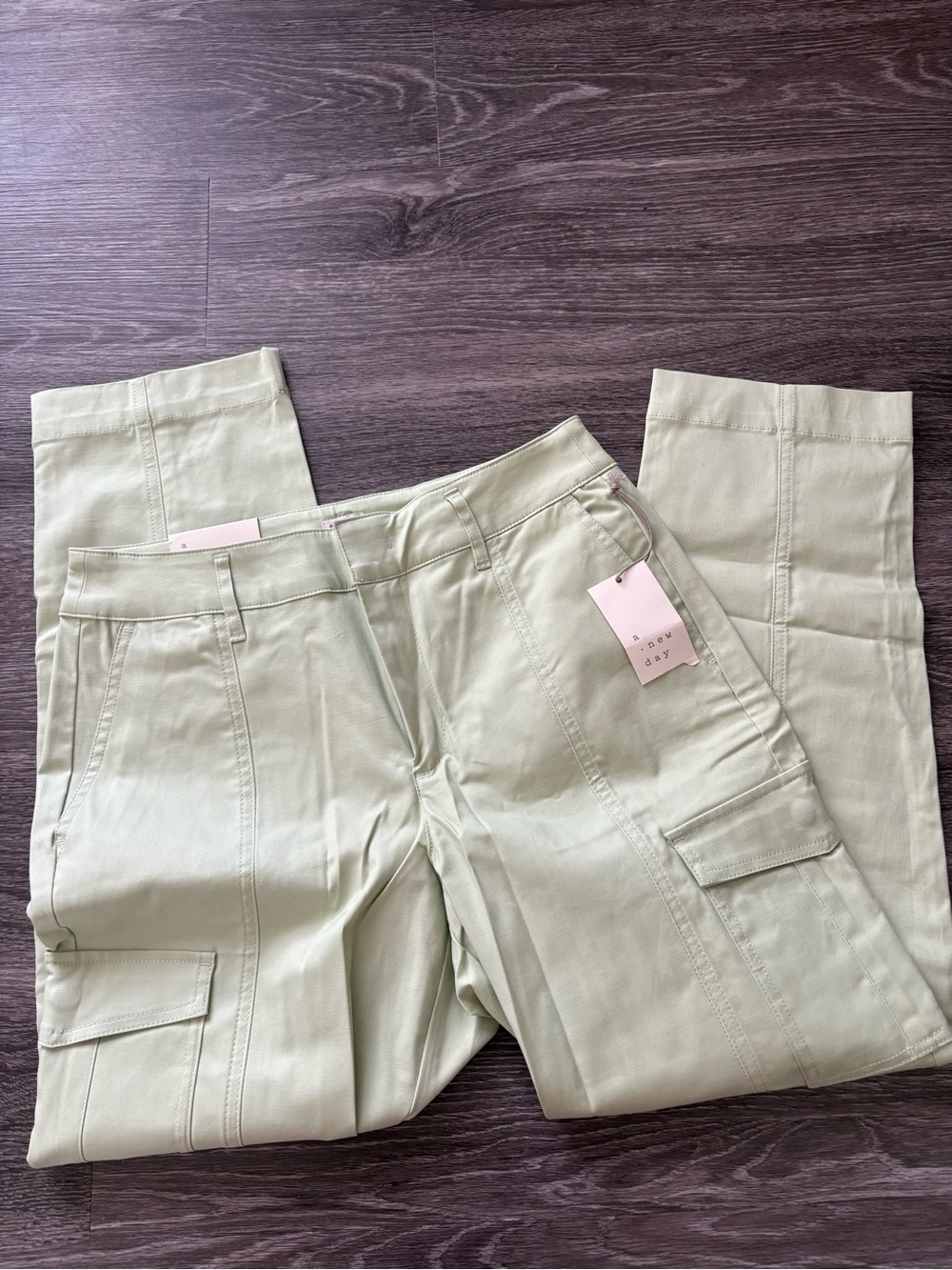 A New Day Light Green Cargo Pants with Utility Detail